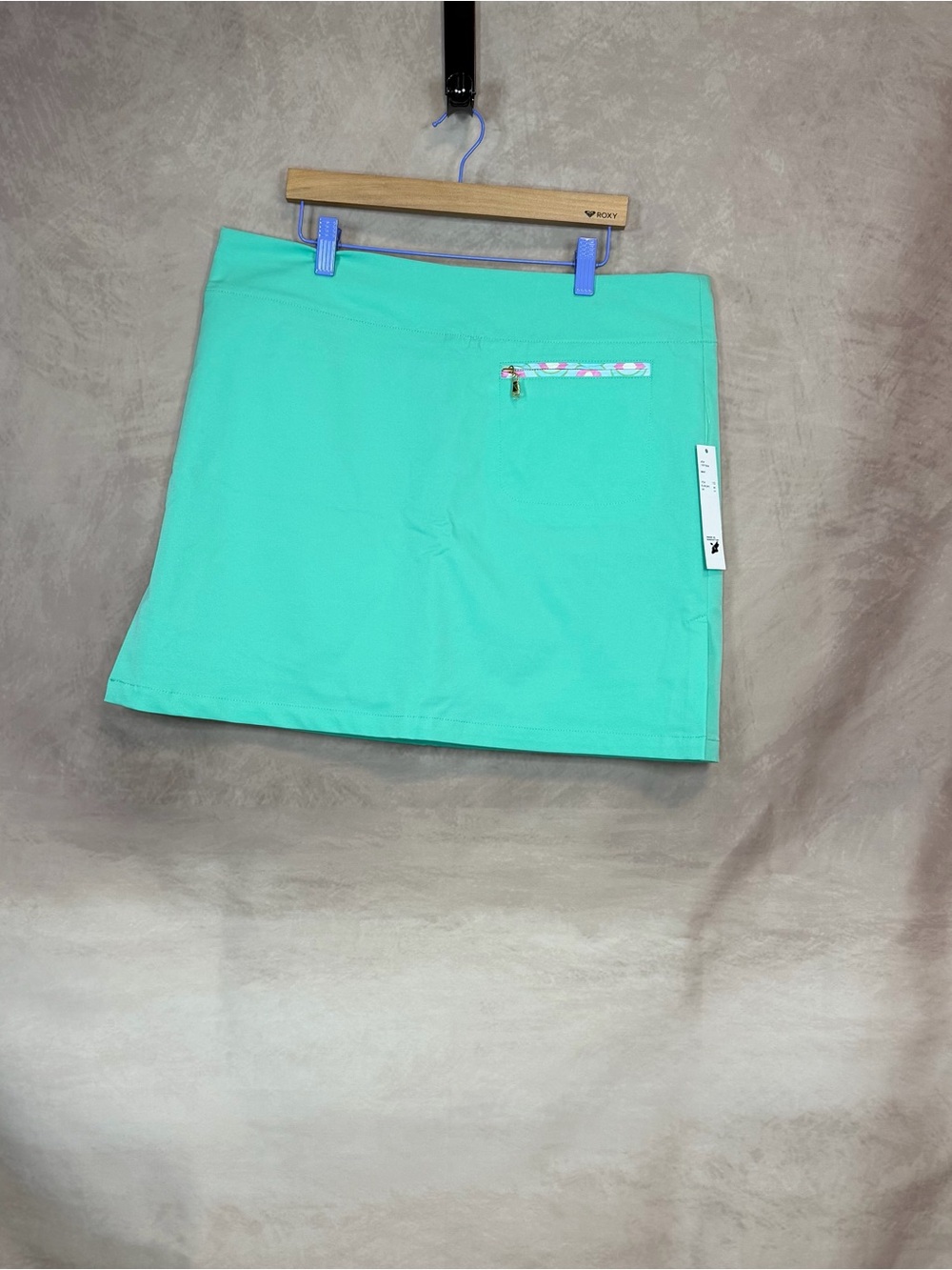 Mint Mini Skort with Zip Pockets